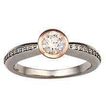 Tapered Modern Bezel Set Engagement Ring - top view